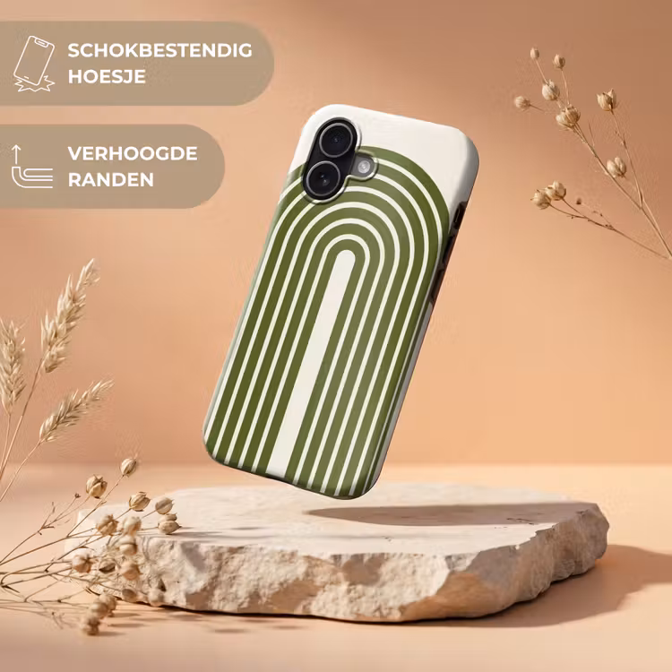 Abstract - Bogen - Modern - Groen - Kunst Toughcase MagSafe Apple iPhone 17 klein -USP_RandenV_NL