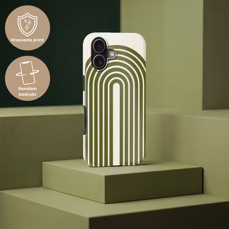 Abstract - Bogen - Modern - Groen - Kunst Toughcase MagSafe Apple iPhone 17 klein -USP_PrintM_NL
