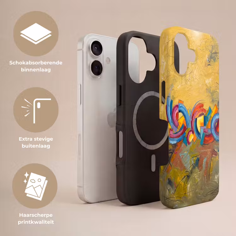 Abstract - Cirkels - Schilderij - Kleurrijk - Dynamisch Toughcase MagSafe Apple iPhone 17 klein -USP_Lagen_NL