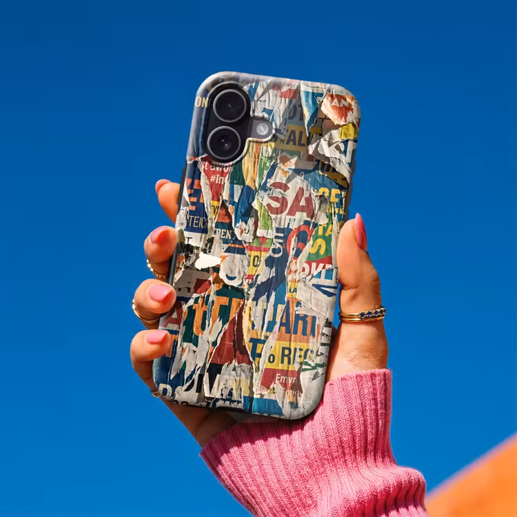 Abstract - Gelaagd papier - Urban - Modern - Kleurrijk Toughcase MagSafe Apple iPhone 17 klein -Sfeer1V