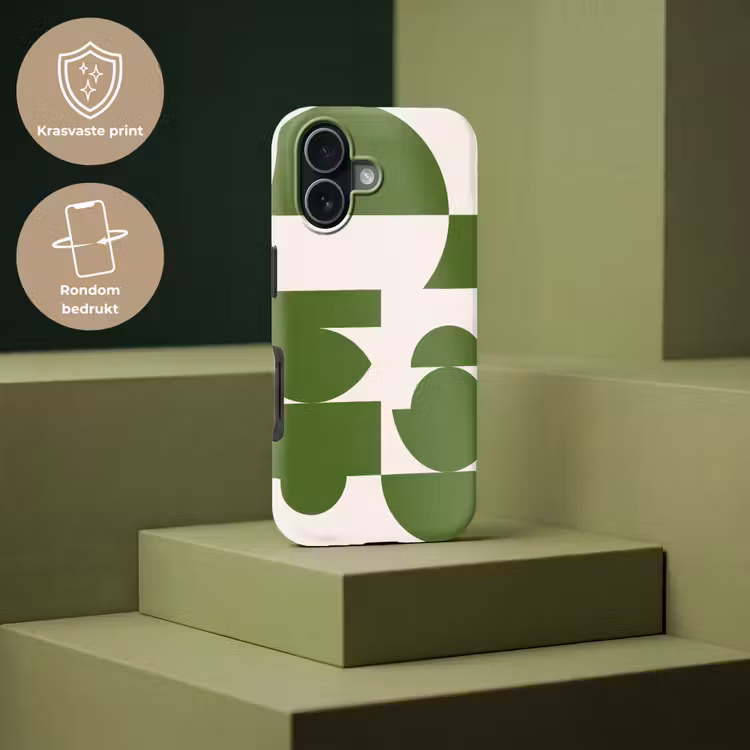 Abstract - Geometrie - Modern - Groen - Wit Toughcase MagSafe Apple iPhone 17 klein -USP_PrintM_NL