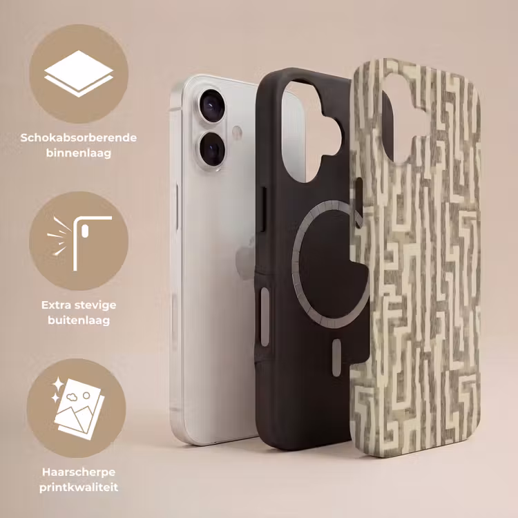 Abstract - Geometrisch - Groen Toughcase MagSafe Apple iPhone 17 klein 1017 -USP_Lagen_NL