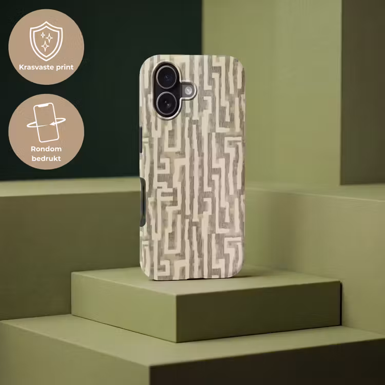 Abstract - Geometrisch - Groen Toughcase MagSafe Apple iPhone 17 klein 1017 -USP_PrintM_NL