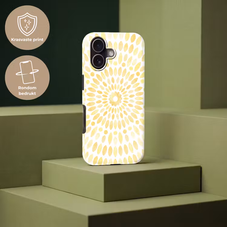 Abstract - Geometrisch - Stralend - Geel Toughcase MagSafe Apple iPhone 17 klein -USP_PrintM_NL