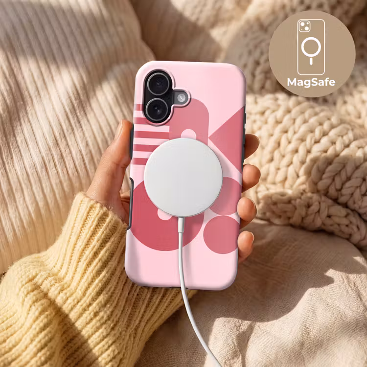 Abstract - Geometrisch - Vormen - Roze Toughcase MagSafe Apple iPhone 17 klein -USP_MagsafeV