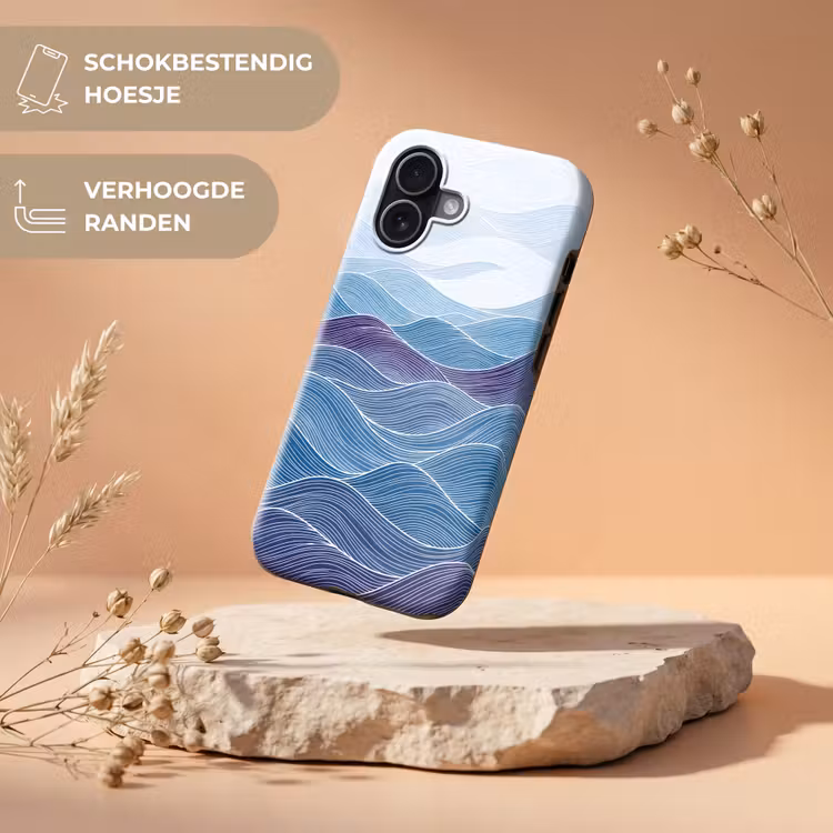 Abstract - Golven - Patroon - Blauw - Modern Toughcase MagSafe Apple iPhone 17 klein -USP_RandenV_NL