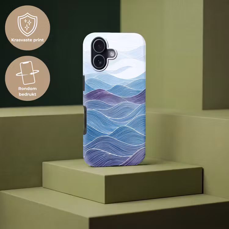 Abstract - Golven - Patroon - Blauw - Modern Toughcase MagSafe Apple iPhone 17 klein -USP_PrintM_NL