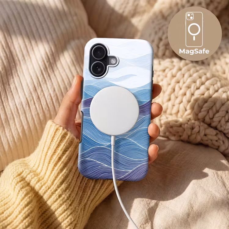 Abstract - Golven - Patroon - Blauw - Modern Toughcase MagSafe Apple iPhone 17 klein -USP_MagsafeV