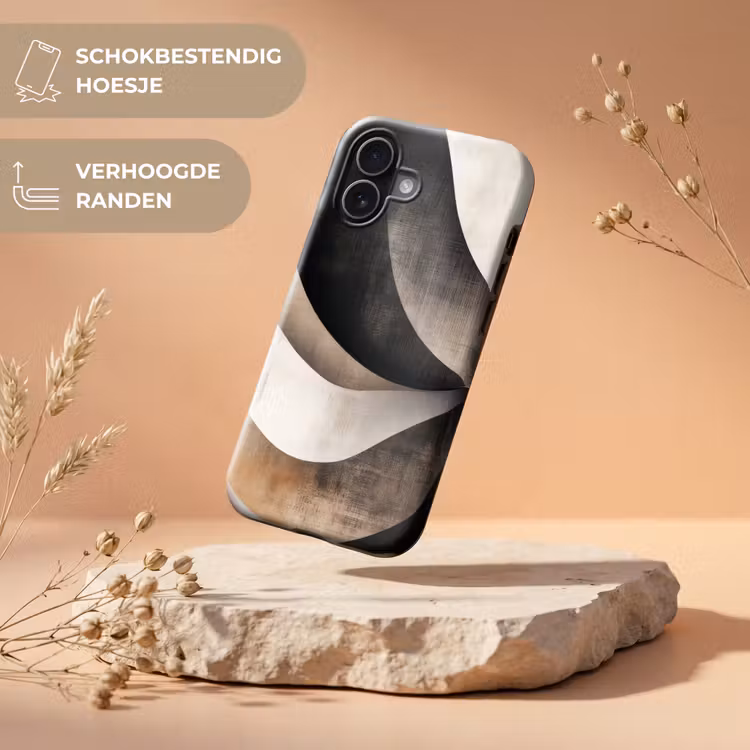 Abstract - Golven - Zwart - Verweerd Toughcase MagSafe Apple iPhone 17 klein -USP_RandenV_NL