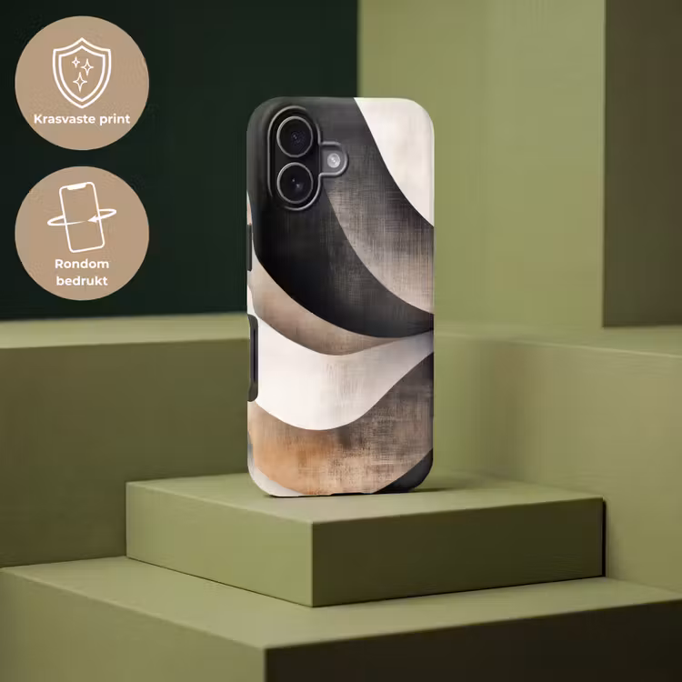 Abstract - Golven - Zwart - Verweerd Toughcase MagSafe Apple iPhone 17 klein -USP_PrintM_NL