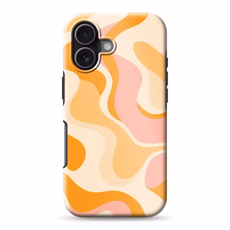 Abstract - Golvend - Oranje Toughcase MagSafe Apple iPhone 17 klein -3d