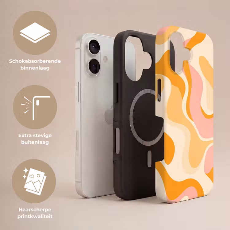 Abstract - Golvend - Oranje Toughcase MagSafe Apple iPhone 17 klein -USP_Lagen_NL