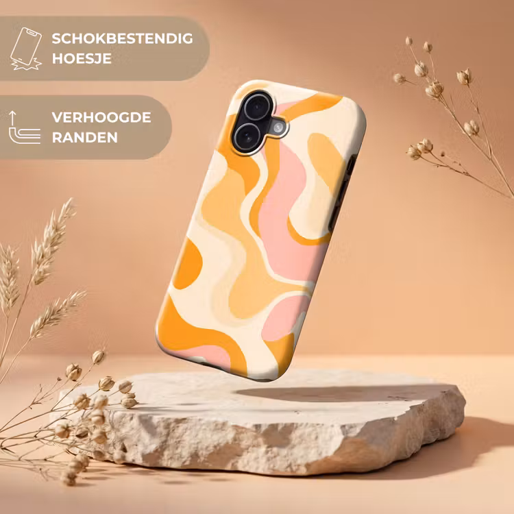 Abstract - Golvend - Oranje Toughcase MagSafe Apple iPhone 17 klein -USP_RandenV_NL