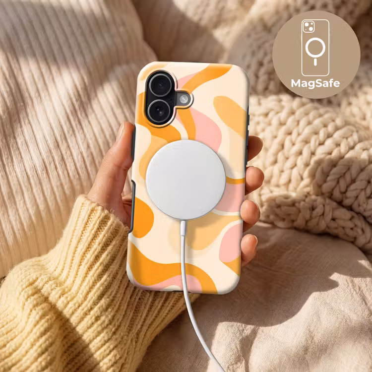 Abstract - Golvend - Oranje Toughcase MagSafe Apple iPhone 17 klein -USP_MagsafeV