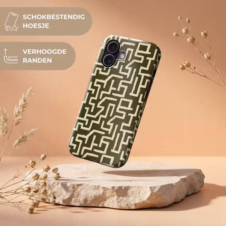 Abstract - Lijnen - Groen Toughcase MagSafe Apple iPhone 17 klein 1017 -USP_RandenV_NL