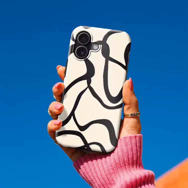 Abstract - Lijnen - Modern - Beige Toughcase MagSafe Apple iPhone 17 klein -Sfeer1V