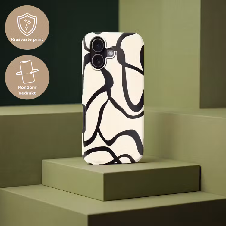 Abstract - Lijnen - Modern - Beige Toughcase MagSafe Apple iPhone 17 klein -USP_PrintM_NL