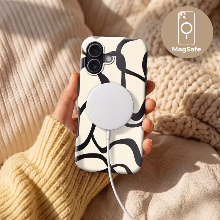 Abstract - Lijnen - Modern - Beige Toughcase MagSafe Apple iPhone 17 klein -USP_MagsafeV