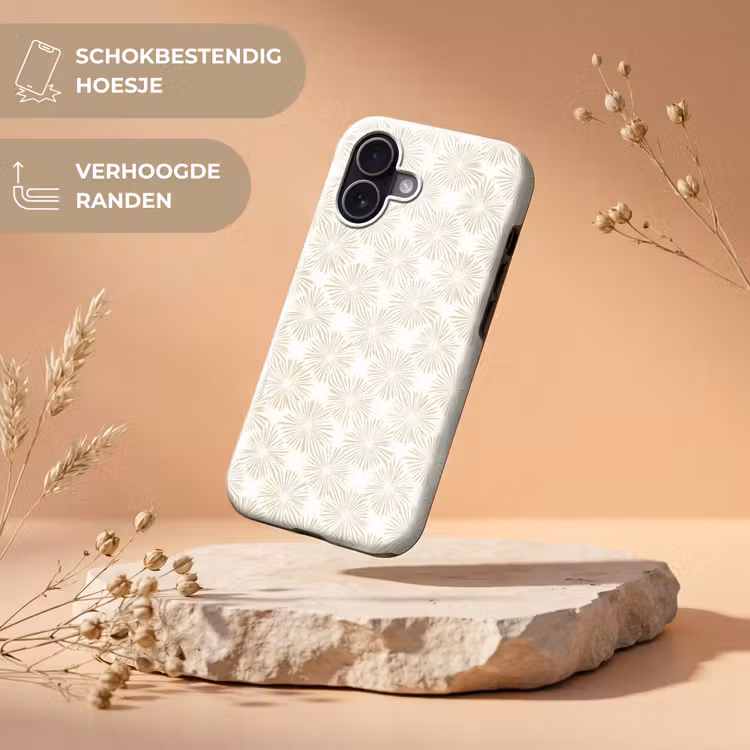 Abstract - Motief - Beige Toughcase MagSafe Apple iPhone 17 klein 1017 -USP_RandenV_NL