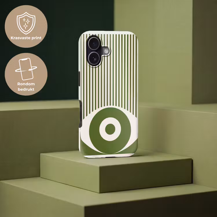 Abstract - Oog - Strepen - Modern - Groen Toughcase MagSafe Apple iPhone 17 klein -USP_PrintM_NL