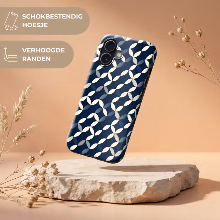 Abstract - Patroon - Blauw Toughcase MagSafe Apple iPhone 17 klein 1017 -USP_RandenV_NL