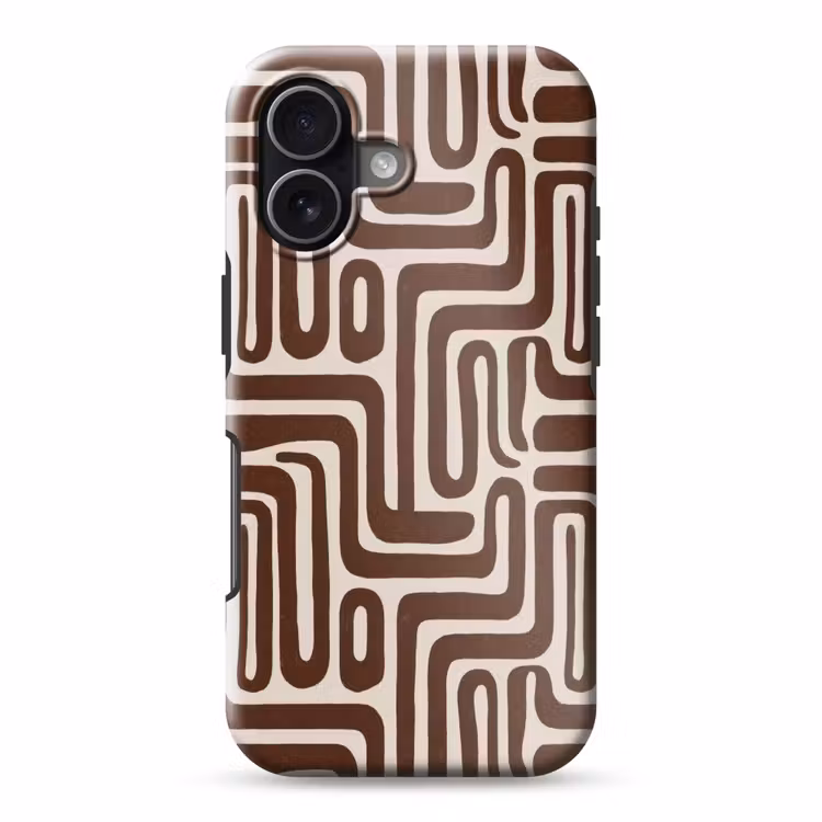 Abstract - Patroon - Bruin Toughcase MagSafe Apple iPhone 17 klein 1017 -3d
