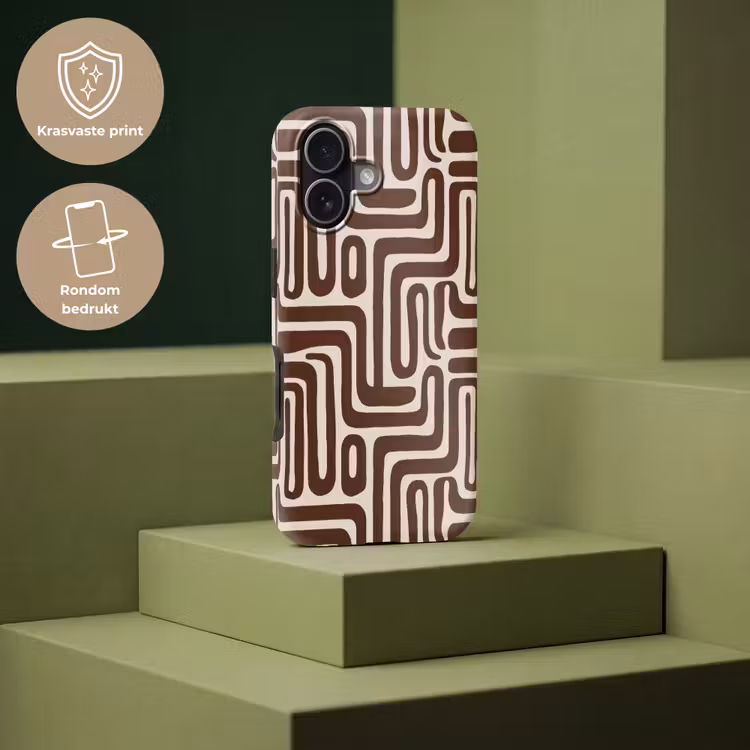 Abstract - Patroon - Bruin Toughcase MagSafe Apple iPhone 17 klein 1017 -USP_PrintM_NL