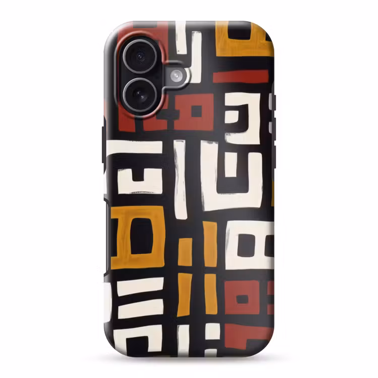Abstract - Patroon - Rood Toughcase MagSafe Apple iPhone 17 klein -3d