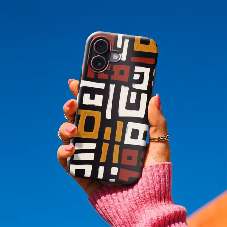 Abstract - Patroon - Rood Toughcase MagSafe Apple iPhone 17 klein -Sfeer1V