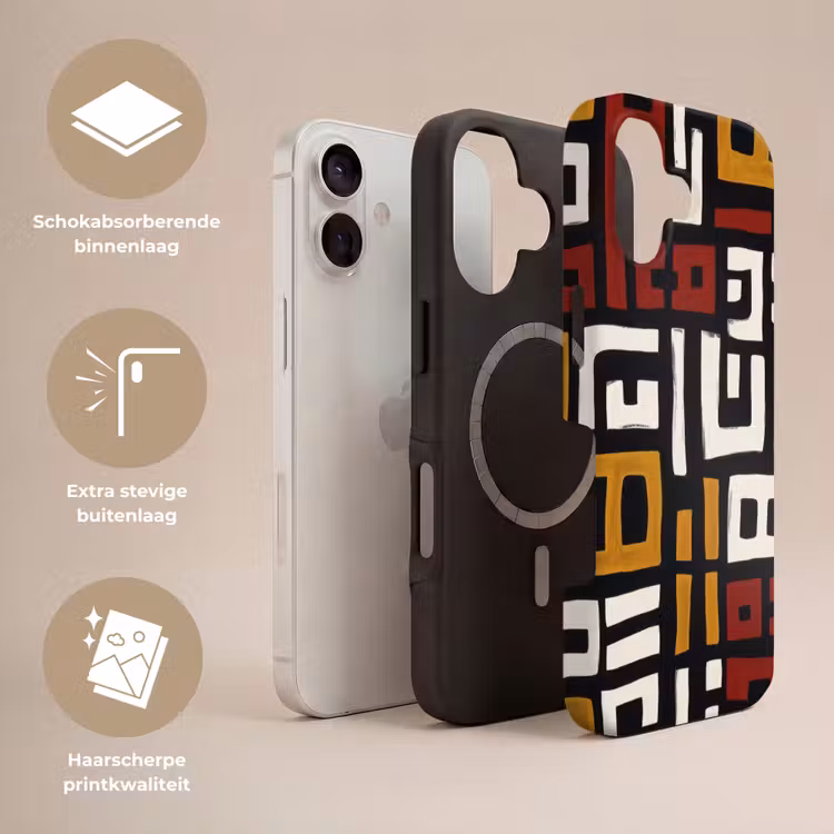 Abstract - Patroon - Rood Toughcase MagSafe Apple iPhone 17 klein -USP_Lagen_NL