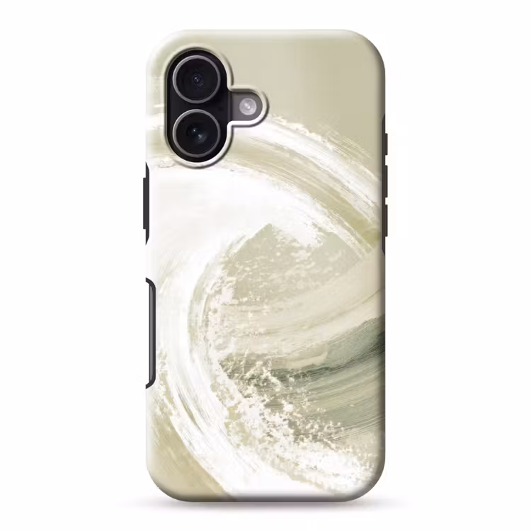 Abstract - Penseelstreken - Golven - Groen Toughcase MagSafe Apple iPhone 17 klein -3d