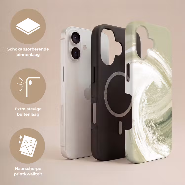 Abstract - Penseelstreken - Golven - Groen Toughcase MagSafe Apple iPhone 17 klein -USP_Lagen_NL