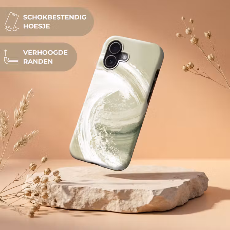 Abstract - Penseelstreken - Golven - Groen Toughcase MagSafe Apple iPhone 17 klein -USP_RandenV_NL
