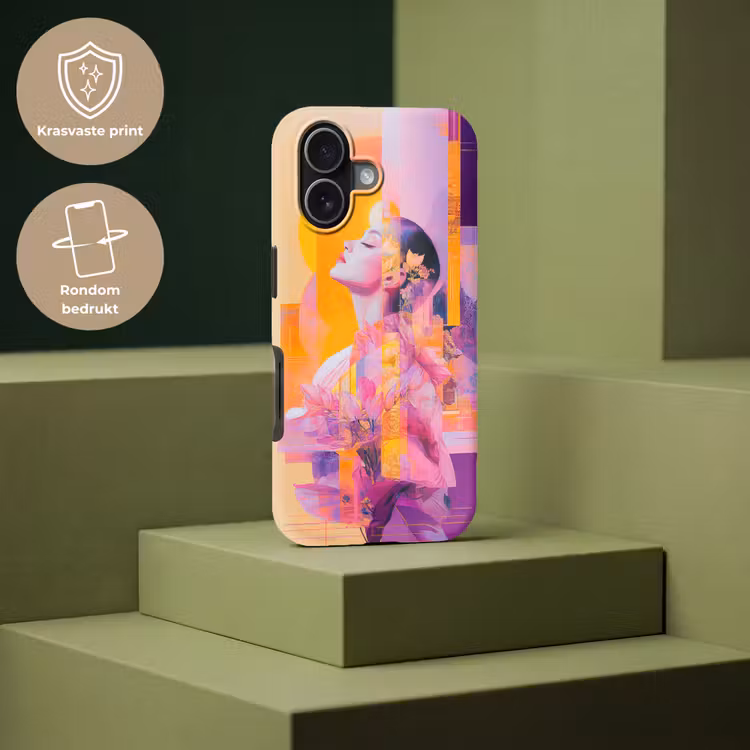 Abstract - Portret - Vrouw - Kleurrijk Toughcase MagSafe Apple iPhone 17 klein -USP_PrintM_NL