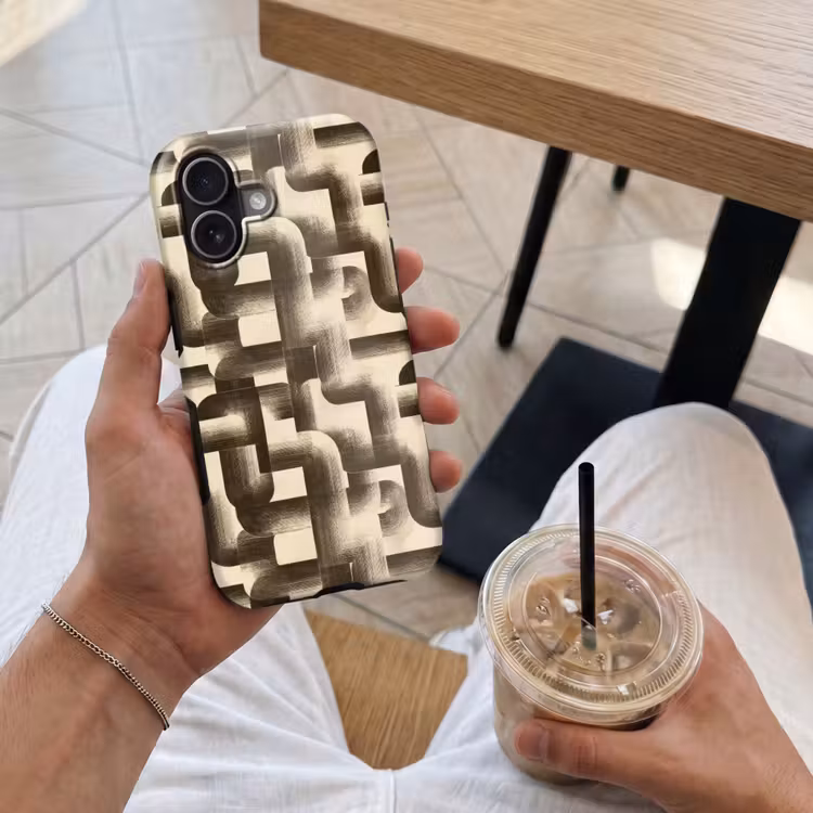 Abstract - Retro - Zwart Toughcase MagSafe Apple iPhone 17 klein 1017 -Sfeer1M