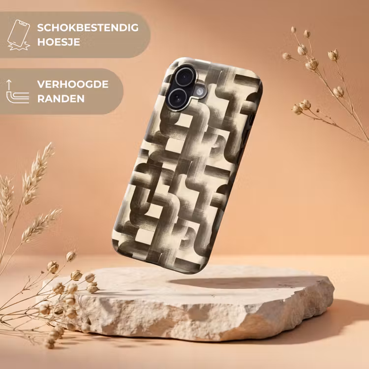 Abstract - Retro - Zwart Toughcase MagSafe Apple iPhone 17 klein 1017 -USP_RandenV_NL