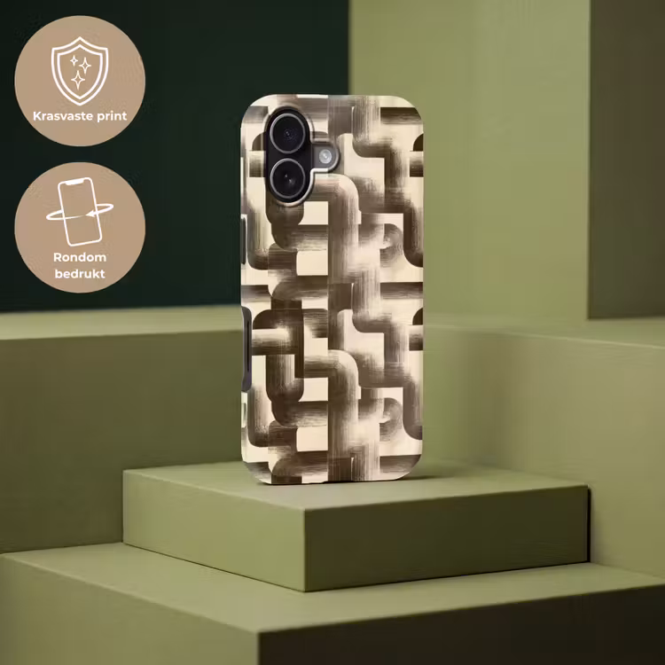 Abstract - Retro - Zwart Toughcase MagSafe Apple iPhone 17 klein 1017 -USP_PrintM_NL
