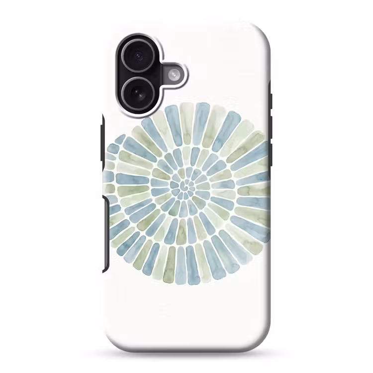 Abstract - Spiraal - Patroon - Modern - Blauw-Groen Toughcase MagSafe Apple iPhone 17 klein -3d