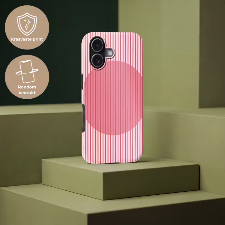 Abstract - Strepen - Ovaal - Roze - Modern Toughcase MagSafe Apple iPhone 17 klein -USP_PrintM_NL