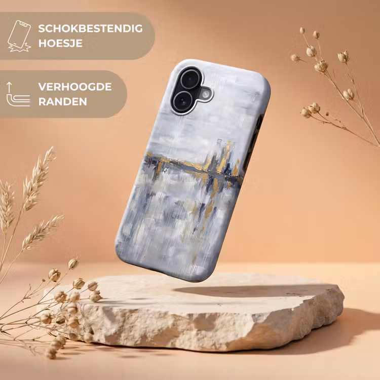 Abstract - Structuur - Goud - Grijs - Modern Toughcase MagSafe Apple iPhone 17 klein -USP_RandenV_NL