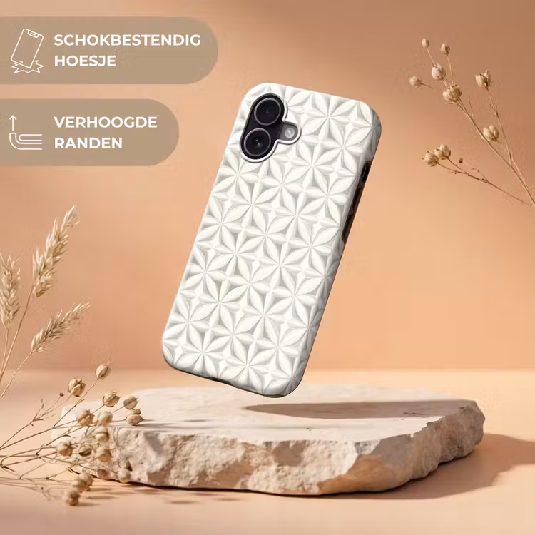 Abstract - Structuur - Grijs - Wit Toughcase MagSafe Apple iPhone 17 klein 1017 -USP_RandenV_NL