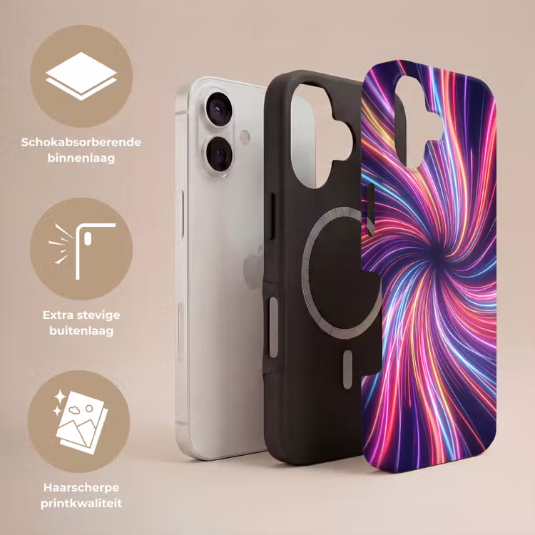 Abstract - Swirl - Futuristic - Neon Toughcase MagSafe Apple iPhone 17 klein -USP_Lagen_NL