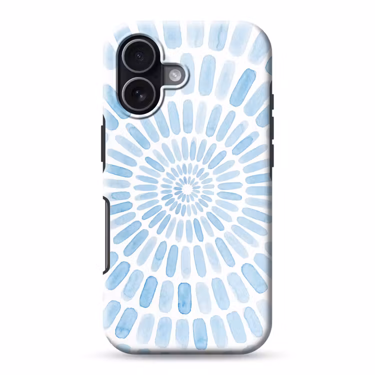 Abstract - Vormen - Kunst - Aquarel - Blauw Toughcase MagSafe Apple iPhone 17 klein -3d