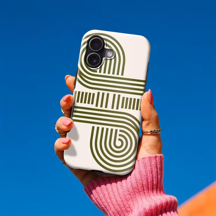 Abstract - Vormen - Modern - Groen Toughcase MagSafe Apple iPhone 17 klein -Sfeer1V