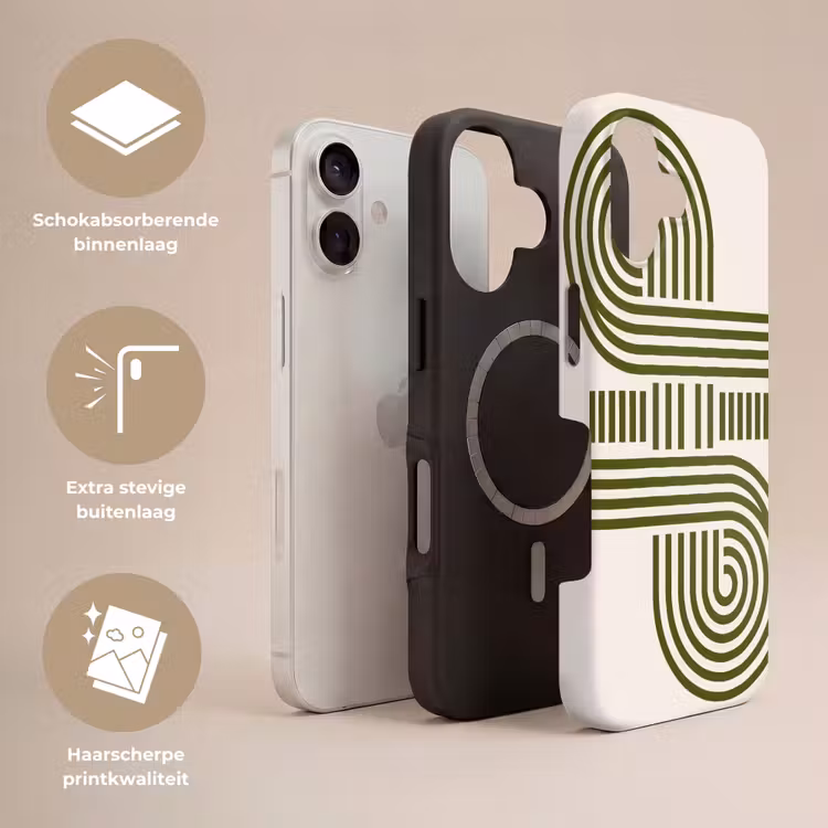 Abstract - Vormen - Modern - Groen Toughcase MagSafe Apple iPhone 17 klein -USP_Lagen_NL