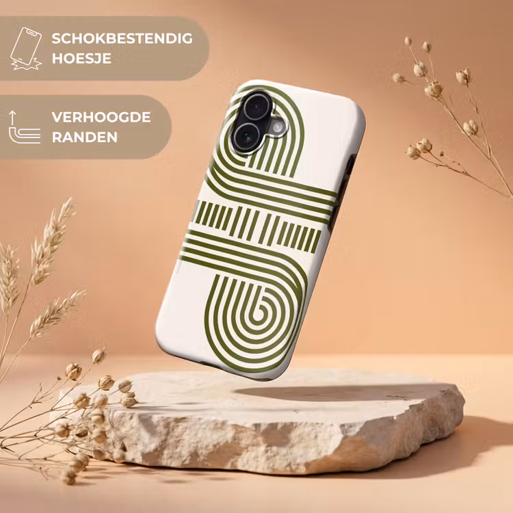 Abstract - Vormen - Modern - Groen Toughcase MagSafe Apple iPhone 17 klein -USP_RandenV_NL