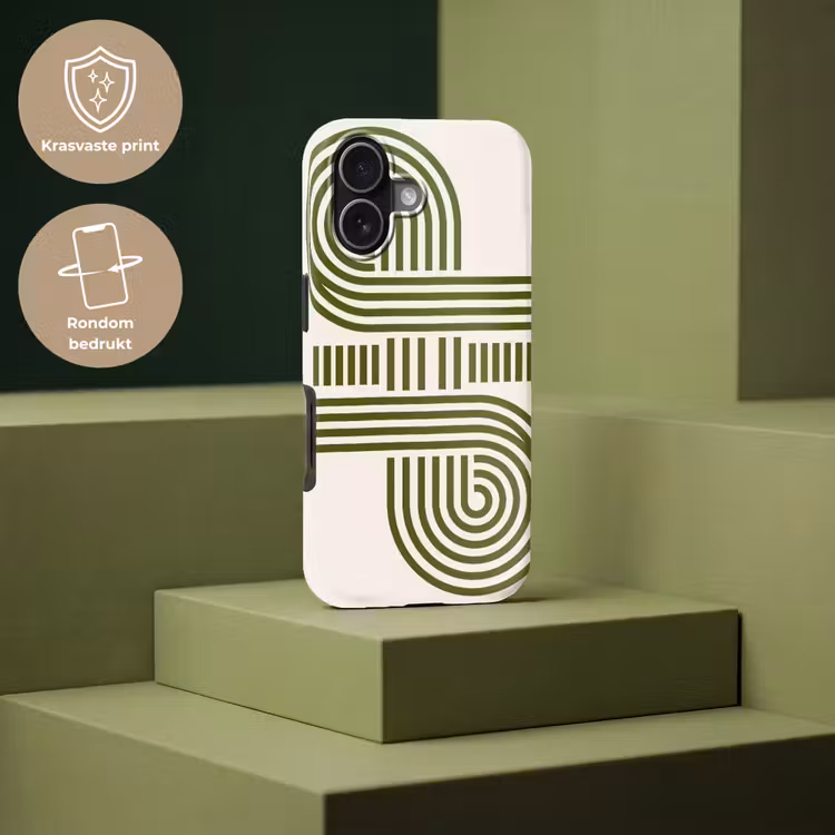 Abstract - Vormen - Modern - Groen Toughcase MagSafe Apple iPhone 17 klein -USP_PrintM_NL