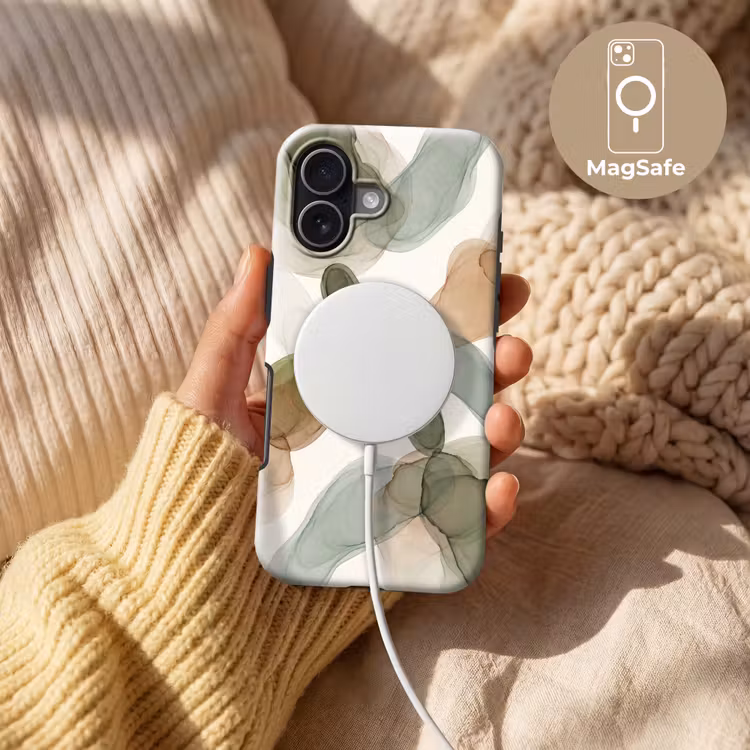 Abstract - Vormen - Modern - Kunst - Groen - Bruin Toughcase MagSafe Apple iPhone 17 klein -USP_MagsafeV