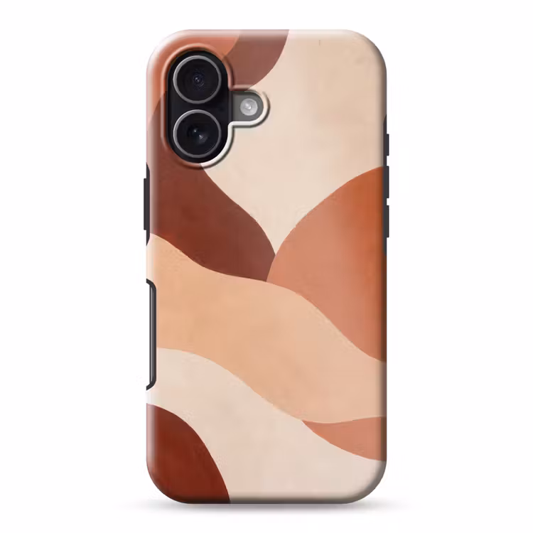 Abstract - Vormen - Organisch - Aardetinten - Modern Toughcase MagSafe Apple iPhone 17 klein -3d