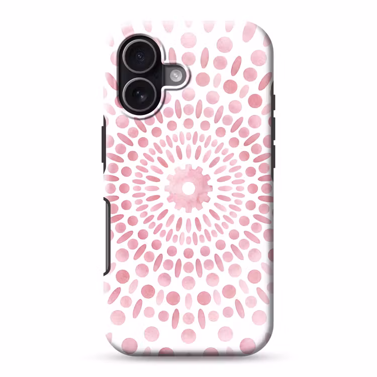 Abstract - Vormen - Patroon - Aquarel - Roze Toughcase MagSafe Apple iPhone 17 klein -3d